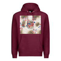 Burgundy usa land of the free because of the brave Premium Hoodie - TumblerDesignByShophia