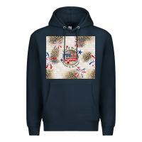 Navy usa land of the free because of the brave Premium Hoodie - TumblerDesignByShophia