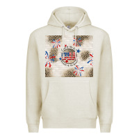 Oatmeal Heather usa land of the free because of the brave Premium Hoodie - TumblerDesignByShophia
