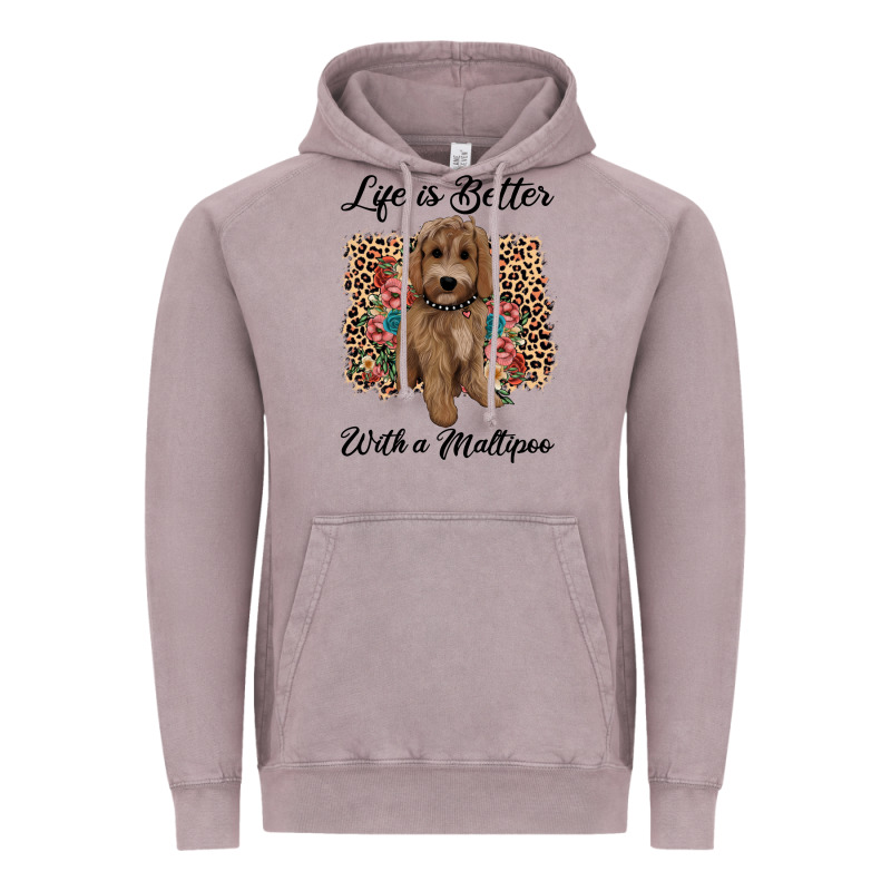 Life Is Better With A Maltipoo Vintage Hoodie by BarkalooDesign | Teevron