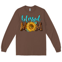 Chestnut blessed mom with sunflower Long Sleeve Tee - NancyCooperArtShop