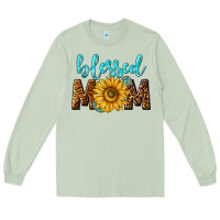 Matcha blessed mom with sunflower Long Sleeve Tee - NancyCooperArtShop