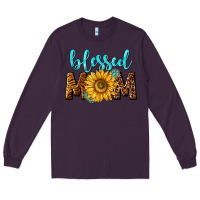 Plum blessed mom with sunflower Long Sleeve Tee - NancyCooperArtShop