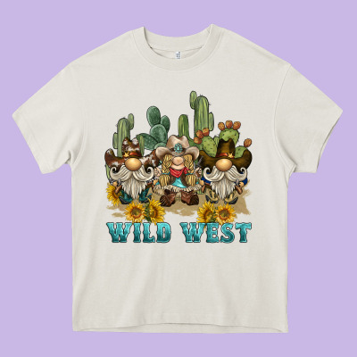 Wild West Western Gnome Heavy Core Tee Designed By Barkaloodesign