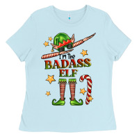 Baby Blue im the badass elf Ladies Tee - FaDigitalArtStudio