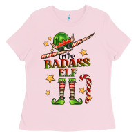 Bubblegum Pink im the badass elf Ladies Tee - FaDigitalArtStudio