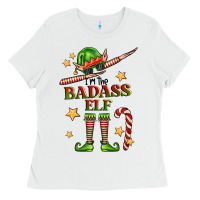 White im the badass elf Ladies Tee - FaDigitalArtStudio