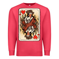 Cardinal Queen Of Hearts Cowgirl Premium Sweatshirt - HowdyJamesFarm