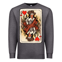 Charcoal Heather Queen Of Hearts Cowgirl Premium Sweatshirt - HowdyJamesFarm