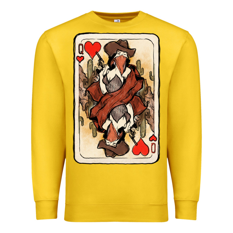 Queen Of Hearts Cowgirl Premium Sweatshirt by HowdyJamesFarm | Teevron