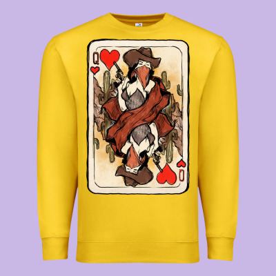 Queen Of Hearts Cowgirl Premium Sweatshirt Designed By Howdyjamesfarm
