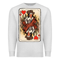 Oatmeal Heather Queen Of Hearts Cowgirl Premium Sweatshirt - HowdyJamesFarm
