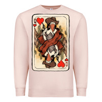 Pale Pink Queen Of Hearts Cowgirl Premium Sweatshirt - HowdyJamesFarm