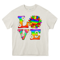 Cream love and sunflower Heavy Core Tee - HRA Design Shop