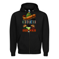 Black cinco de dirinko sombrero Zipper Hoodie - BarkalooDesign