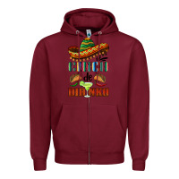 Burgundy cinco de dirinko sombrero Zipper Hoodie - BarkalooDesign