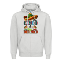 Dove Grey cinco de dirinko sombrero Zipper Hoodie - BarkalooDesign