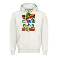Oatmeal Heather cinco de dirinko sombrero Zipper Hoodie - BarkalooDesign