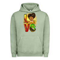 Pigment Oil Green Love Juneteenth Urban Hoodie - FaDigitalArtStudio