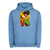 Pigment Pebble Blue Love Juneteenth Urban Hoodie - FaDigitalArtStudio