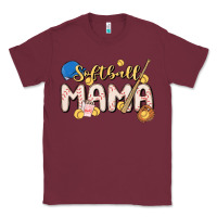 Burgundy softball MAMA Classic Tee - MaliasSmallBusiness