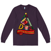 Plum teacher tools christmas tree Long Sleeve Tee - MaliasSmallBusiness