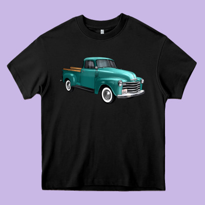 Western Truck Right 34 View Heavy Core Tee Designed By Fadigitalartstudio