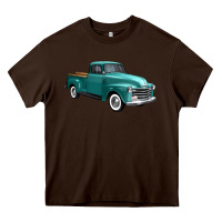 Chocolate Brown western truck right 34 view Heavy Core Tee - FaDigitalArtStudio