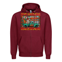 Burgundy merry christmas farm truck tumbler Zipper Hoodie - Jasminsmagicworld