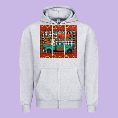 Merry Christmas Farm Truck Tumbler Zipper Hoodie Designed By Jasminsmagicworld