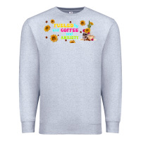 Heather Grey fueled by ıced coffee and anxiety Premium Sweatshirt - TumblerDesignByShophia