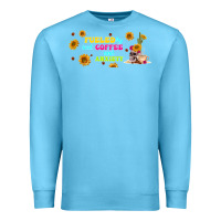 Ocean Blue fueled by ıced coffee and anxiety Premium Sweatshirt - TumblerDesignByShophia