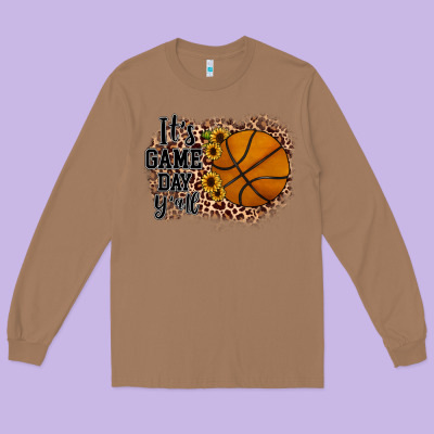 It's Game Day Y'all Basketball Long Sleeve Tee Designed By Jahusdesignshop