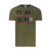 Vintage Olive fragile like a bomb ready to explode Vintage Tee - MaliasSmallBusiness