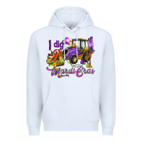 White I dig Mardi Gras Premium Hoodie - HowdyJamesFarm