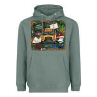 Sage school bus back to school Heavyweight Hoodie - texasbilliewilder