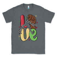 Charcoal Heather love juneteenth Classic Tee - MaliasSmallBusiness