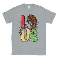 Heather Grey love juneteenth Classic Tee - MaliasSmallBusiness