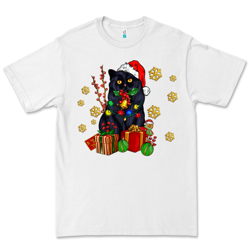 Black Cat Meowy Christmas Premium Tee by AdoDesignShop | Teevron