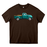 Chocolate Brown western truck right side view Heavy Core Tee - FaDigitalArtStudio