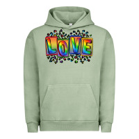 Pigment Oil Green Love pride Urban Hoodie - FaDigitalArtStudio