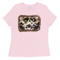 Bubblegum Pink Cowhide Leopard Background Ladies Tee - JahusDesignShop