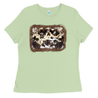 Matcha Cowhide Leopard Background Ladies Tee - JahusDesignShop