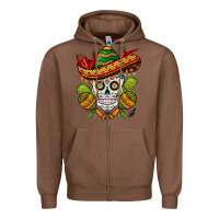 Chestnut sombrero skull Zipper Hoodie - BarkalooDesign