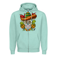 Seafoam sombrero skull Zipper Hoodie - BarkalooDesign