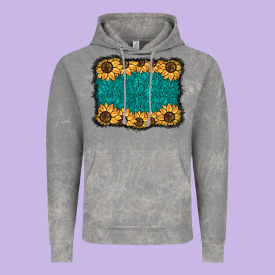 Sunflower Background Vintage Hoodie Designed By Barkaloodesign