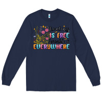 Navy kindness is free sprinkle it everywhere Long Sleeve Tee - MaliasSmallBusiness