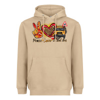 Mushroom peace love school bus Heavyweight Hoodie - texasbilliewilder