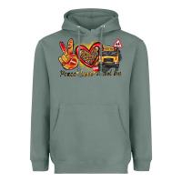 Sage peace love school bus Heavyweight Hoodie - texasbilliewilder