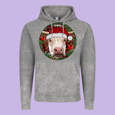 Hereford Cow Christmas Vintage Hoodie Designed By Ranaportraitstore